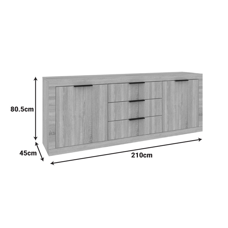 Μπουφές Doha pakoworld σε sonoma απόχρωση 210x45x80.5εκ - Hippiehome.gr