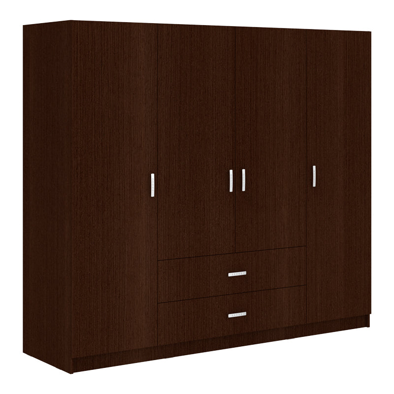 Ντουλάπα τετράφυλλη Royal pakoworld με συρτάρια wenge 200x58x177εκ - Hippiehome.gr