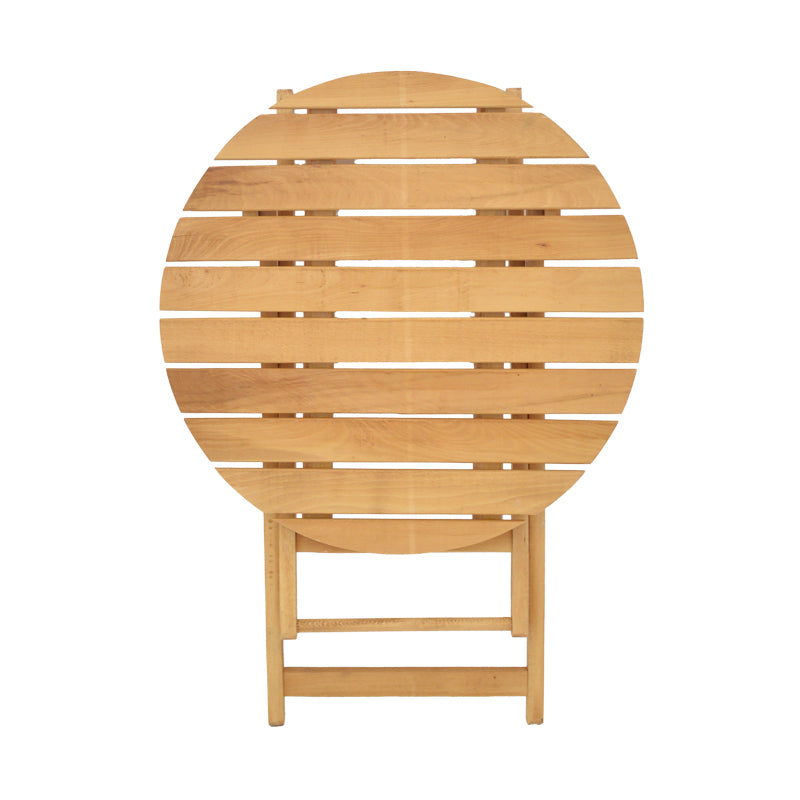 Τραπέζι Letna pakoworld πτυσσόμενο μασίφ ξύλο οξιάς σε φυσική απόχρωση Φ60x74.5εκ - Hippiehome.gr