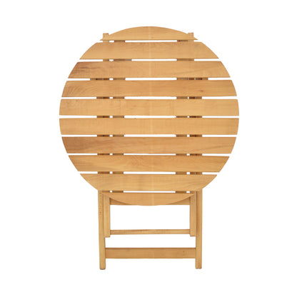 Τραπέζι Letna pakoworld πτυσσόμενο μασίφ ξύλο οξιάς σε φυσική απόχρωση Φ60x74.5εκ - Hippiehome.gr