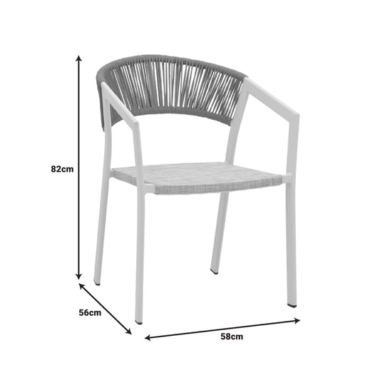 Πολυθρόνα αλουμινίου Glisten pakoworld στοιβαζόμενη ανθρακί σκελετός-textilene-pe rattan σε φυσική απόχρωση 58x56x82εκ - Hippiehome.gr