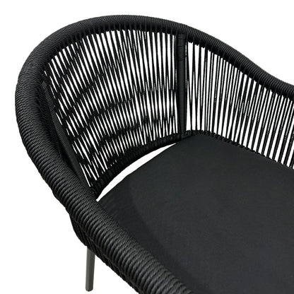 Πολυθρόνα αλουμινίου Legana pakoworld ανθρακί σκελετός- rattan 56x66x82εκ - Hippiehome.gr