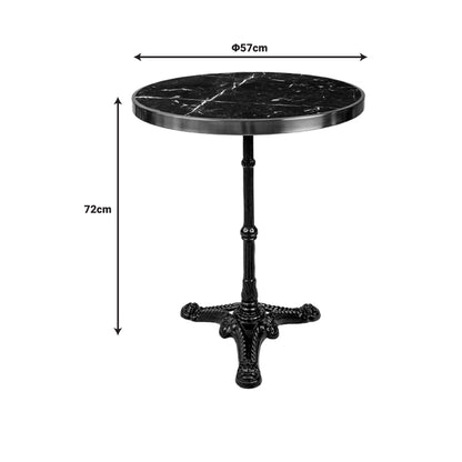 Τραπέζι μαρμάρινο Andeket pakoworld μαντέμι σε μαύρη-χρυσή απόχρωση Φ57x72εκ - Hippiehome.gr
