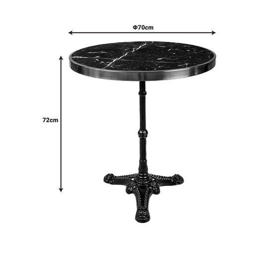 Τραπέζι μαρμάρινο Andeket pakoworld μαντέμι σε μαύρη-χρυσή απόχρωση Φ70x72εκ - Hippiehome.gr