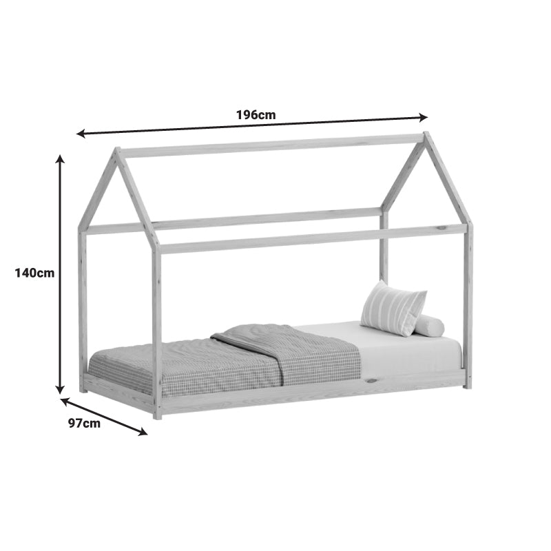 Παιδικό κρεβάτι Nino τ. Montessori pakoworld ξύλο πεύκου σε λευκή απόχρωση 90x190εκ - Hippiehome.gr