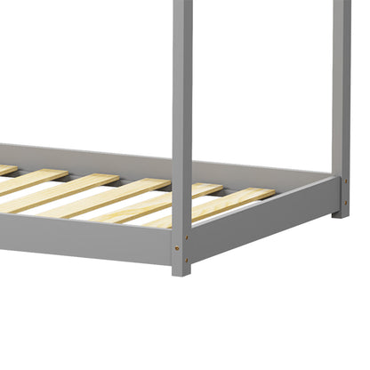 Παιδικό κρεβάτι Nino τ. Montessori pakoworld ξύλο πεύκου σε γκρι απόχρωση 90x190εκ - Hippiehome.gr