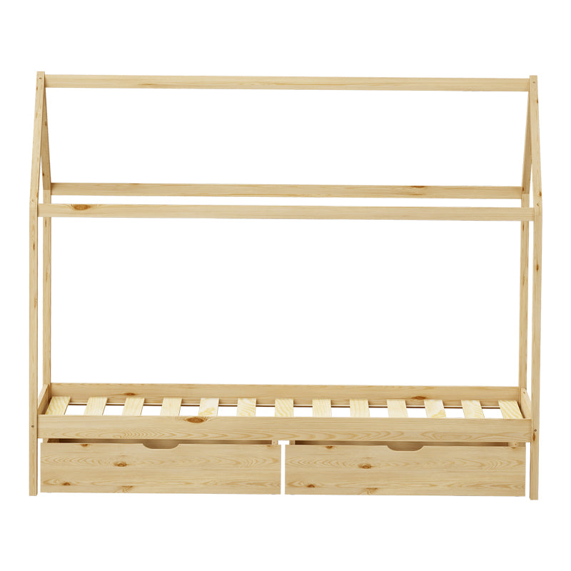 Παιδικό κρεβάτι Mellin τ. Montessori με 2 συρτάρια pakoworld ξύλο πεύκου σε φυσική απόχρωση 90x190εκ - Hippiehome.gr