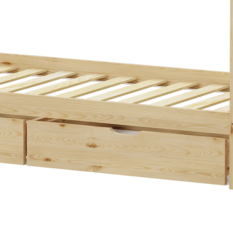 Παιδικό κρεβάτι Mellin τ. Montessori με 2 συρτάρια pakoworld ξύλο πεύκου σε φυσική απόχρωση 90x190εκ - Hippiehome.gr