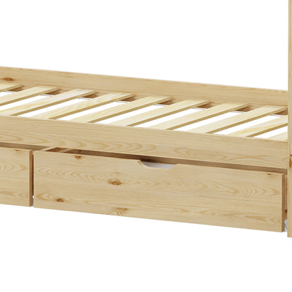 Παιδικό κρεβάτι Mellin τ. Montessori με 2 συρτάρια pakoworld ξύλο πεύκου σε φυσική απόχρωση 90x190εκ - Hippiehome.gr