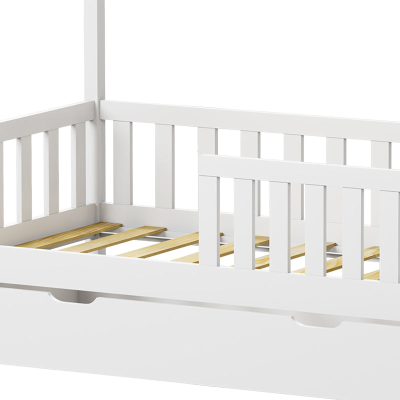 Παιδικό κρεβάτι Bendina τ. Montessori με συρτάρι pakoworld ξύλο πεύκου σε λευκή απόχρωση 70x140εκ - Hippiehome.gr