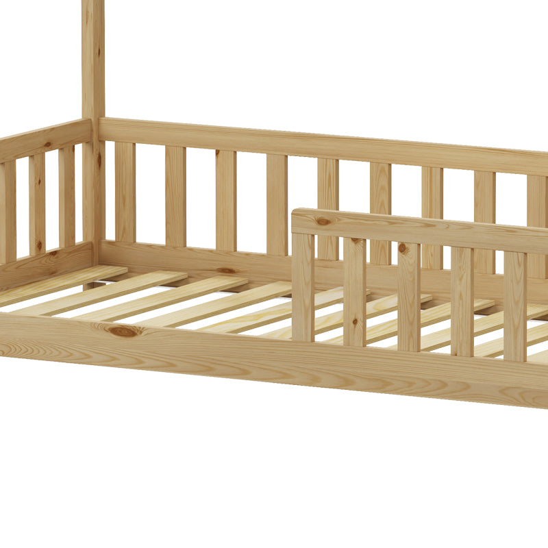 Παιδικό κρεβάτι Callan τ. Montessori με κιγκλίδωμα pakoworld ξύλο πεύκου σε φυσική απόχρωση 90x190εκ - Hippiehome.gr