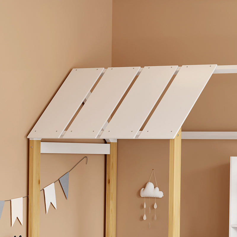 Παιδικό κρεβάτι Bedria pakoworld τ. Montessori ξύλο σε λευκή-φυσική απόχρωση 90x190εκ - Hippiehome.gr