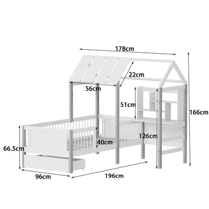 Παιδικό κρεβάτι Bedria pakoworld τ. Montessori ξύλο σε λευκή-φυσική απόχρωση 90x190εκ - Hippiehome.gr