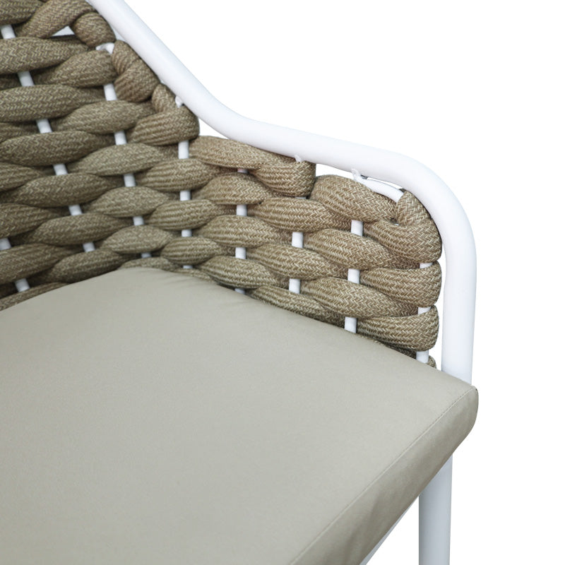 Σκαμπό μπαρ Zuki pakoworld αλουμίνιο με λευκό σκελετό-φυσικό σχοινί 55x54x109εκ - Hippiehome.gr