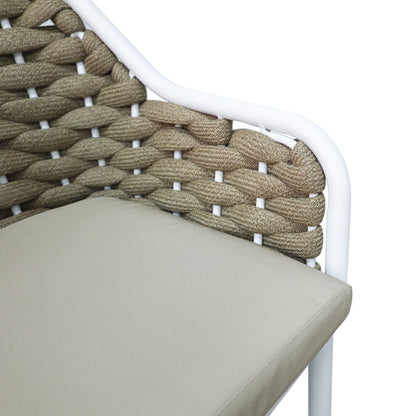 Σκαμπό μπαρ Zuki pakoworld αλουμίνιο με λευκό σκελετό-φυσικό σχοινί 55x54x109εκ - Hippiehome.gr