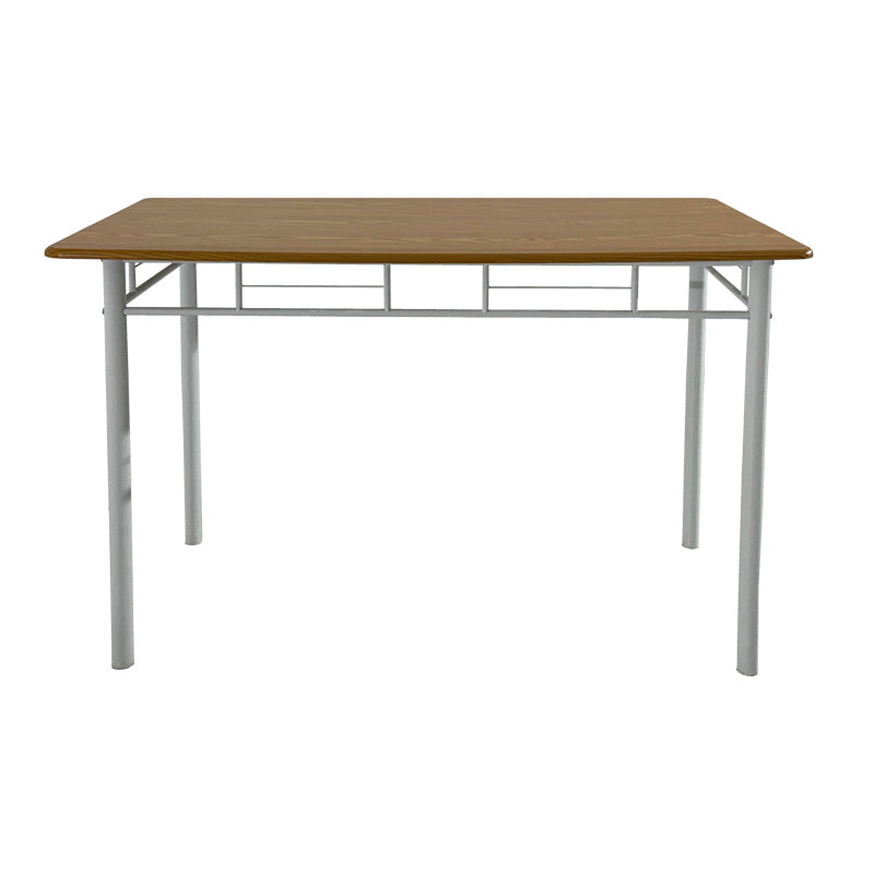 Τραπεζαρία Reforia pakoworld σετ 5τμχ mdf σε φυσική απόχρωση με λευκά μεταλλικά πόδια 110x60x74εκ - Hippiehome.gr