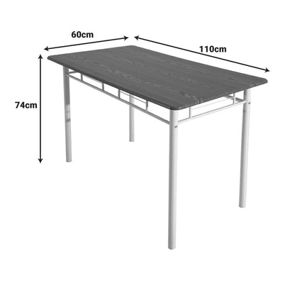 Τραπεζαρία Reforia pakoworld σετ 5τμχ mdf σε φυσική απόχρωση με λευκά μεταλλικά πόδια 110x60x74εκ - Hippiehome.gr