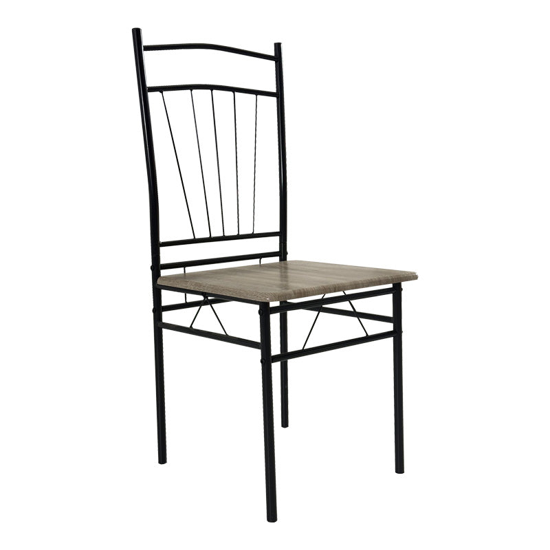 Τραπεζαρία Reforia pakoworld σετ 5τμχ mdf σε γκρι απόχρωση με μαύρα μεταλλικά πόδια 110x60x74εκ - Hippiehome.gr