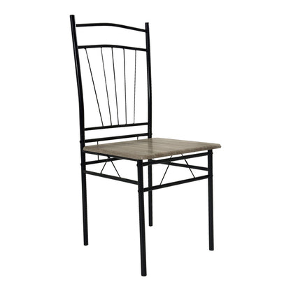 Τραπεζαρία Reforia pakoworld σετ 5τμχ mdf σε γκρι απόχρωση με μαύρα μεταλλικά πόδια 110x60x74εκ - Hippiehome.gr