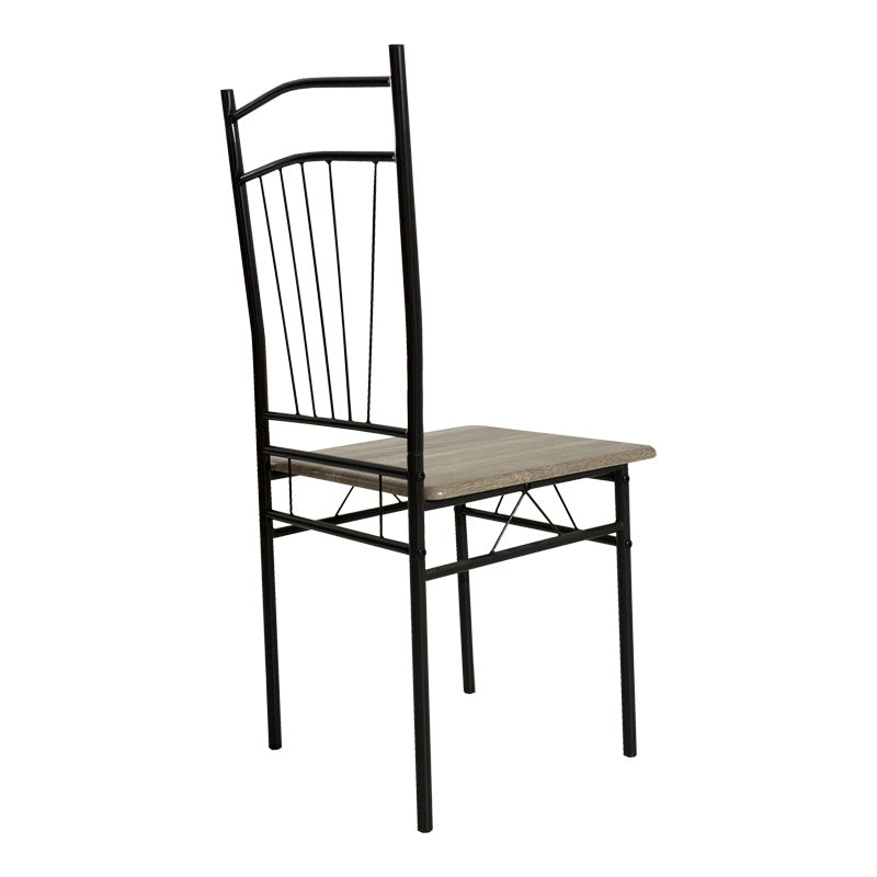 Τραπεζαρία Reforia pakoworld σετ 5τμχ mdf σε γκρι απόχρωση με μαύρα μεταλλικά πόδια 110x60x74εκ - Hippiehome.gr