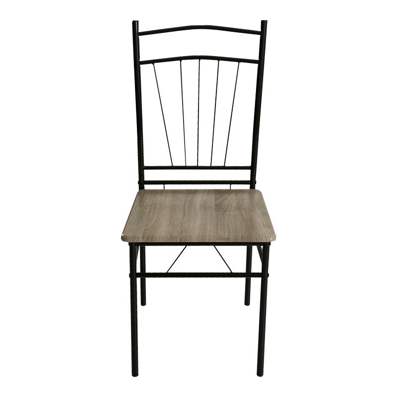 Τραπεζαρία Reforia pakoworld σετ 5τμχ mdf σε γκρι απόχρωση με μαύρα μεταλλικά πόδια 110x60x74εκ - Hippiehome.gr