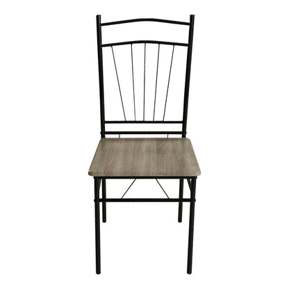 Τραπεζαρία Reforia pakoworld σετ 5τμχ mdf σε γκρι απόχρωση με μαύρα μεταλλικά πόδια 110x60x74εκ - Hippiehome.gr