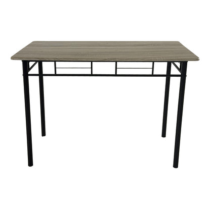 Τραπεζαρία Reforia pakoworld σετ 5τμχ mdf σε γκρι απόχρωση με μαύρα μεταλλικά πόδια 110x60x74εκ - Hippiehome.gr