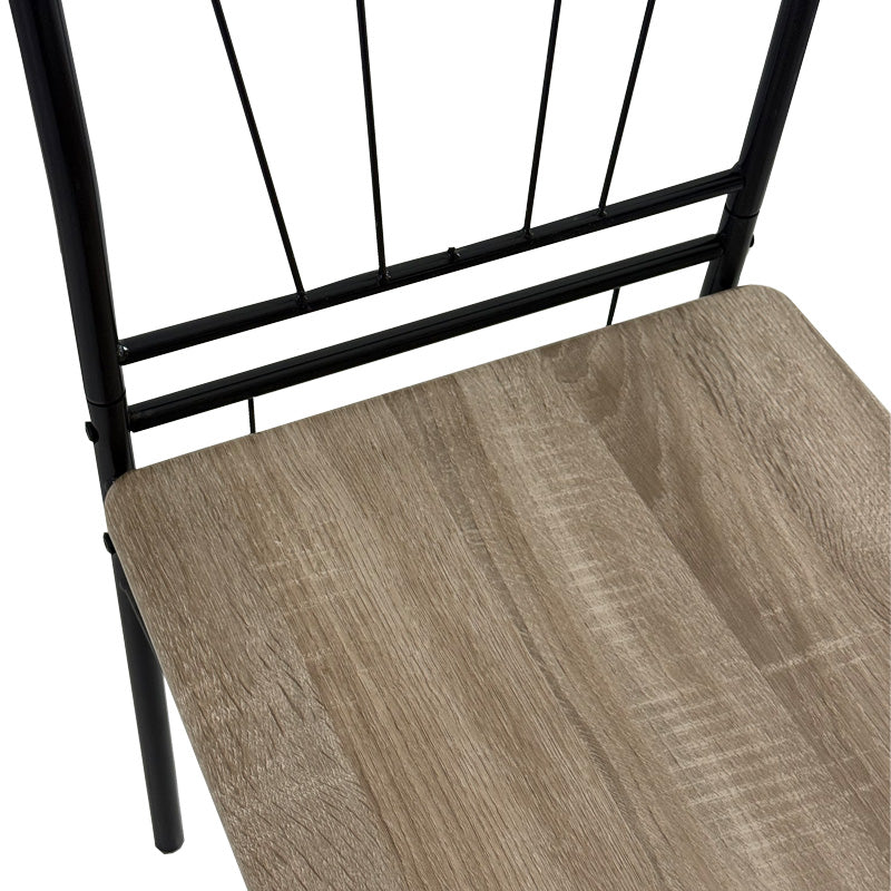 Τραπεζαρία Reforia pakoworld σετ 5τμχ mdf σε γκρι απόχρωση με μαύρα μεταλλικά πόδια 110x60x74εκ - Hippiehome.gr