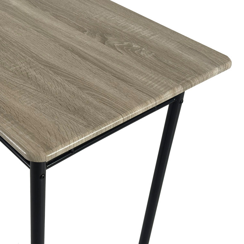 Τραπεζαρία Reforia pakoworld σετ 5τμχ mdf σε γκρι απόχρωση με μαύρα μεταλλικά πόδια 110x60x74εκ - Hippiehome.gr