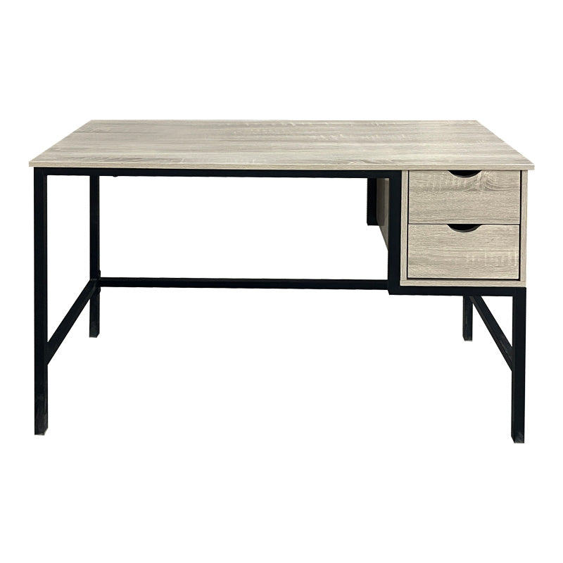 Γραφείο εργασίας Ramen pakoworld σε sonoma απόχρωση με μαύρα μεταλλικά πόδια 120x48x76εκ - Hippiehome.gr