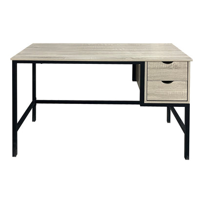 Γραφείο εργασίας Ramen pakoworld σε sonoma απόχρωση με μαύρα μεταλλικά πόδια 120x48x76εκ - Hippiehome.gr