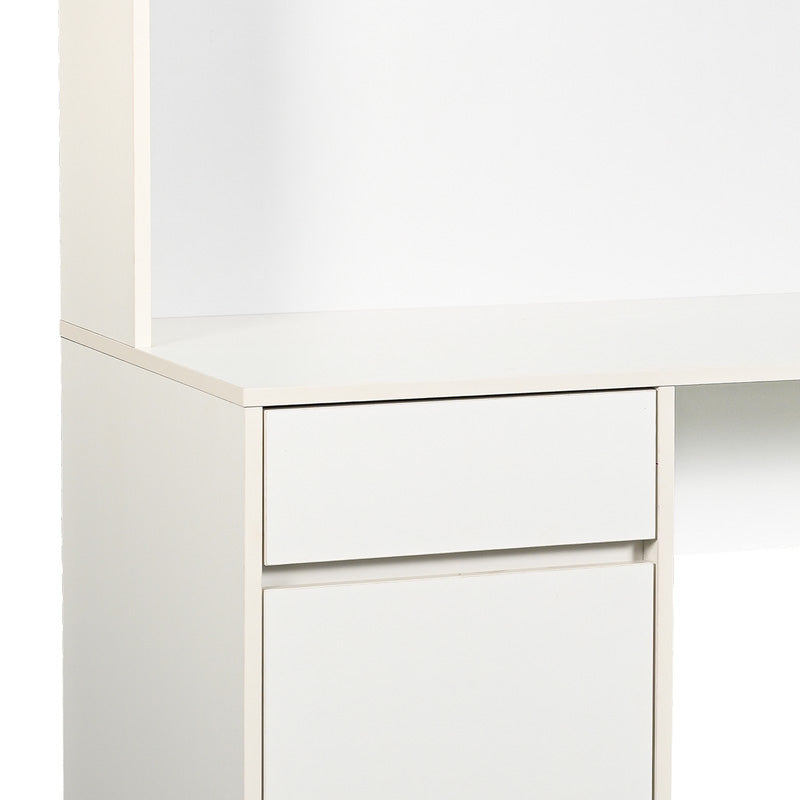 Γραφείο εργασίας Secreta pakoworld με ράφι σε λευκή απόχρωση 110x50x135εκ - Hippiehome.gr