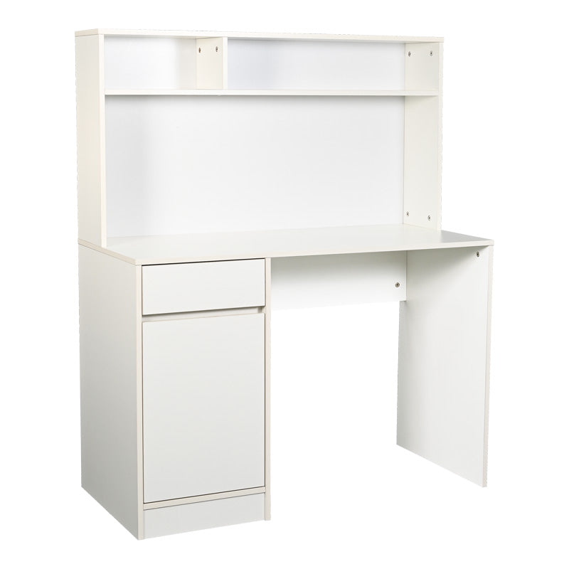 Γραφείο εργασίας Secreta pakoworld με ράφι σε λευκή απόχρωση 110x50x135εκ - Hippiehome.gr