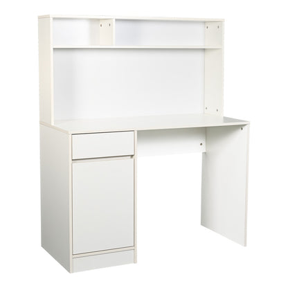 Γραφείο εργασίας Secreta pakoworld με ράφι σε λευκή απόχρωση 110x50x135εκ - Hippiehome.gr