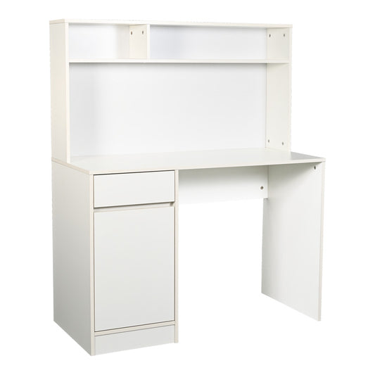 Γραφείο εργασίας Secreta pakoworld με ράφι σε λευκή απόχρωση 110x50x135εκ - Hippiehome.gr
