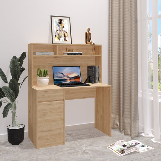 Γραφείο εργασίας Secreta pakoworld με ράφι σε oak απόχρωση 110x50x135εκ - Hippiehome.gr