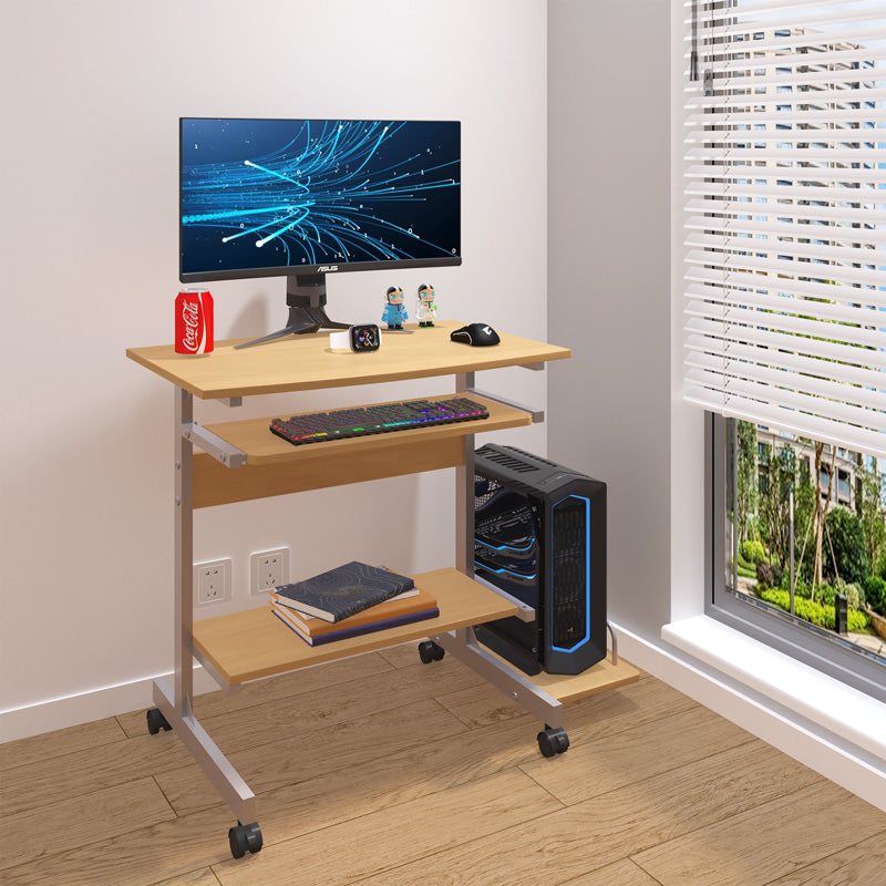 Γραφείο υπολογιστή Veronce pakoworld σε φυσική απόχρωση με μεταλλικό σκελετό 89x47x71εκ - Hippiehome.gr