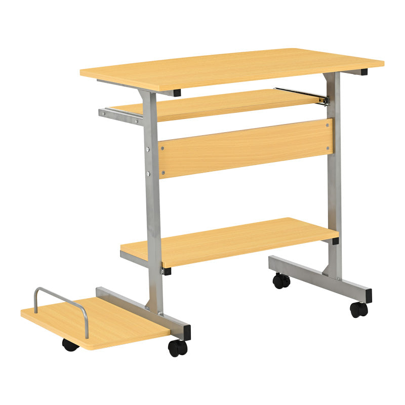 Γραφείο υπολογιστή Veronce pakoworld σε φυσική απόχρωση με μεταλλικό σκελετό 89x47x71εκ - Hippiehome.gr