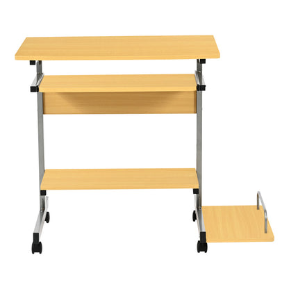 Γραφείο υπολογιστή Veronce pakoworld σε φυσική απόχρωση με μεταλλικό σκελετό 89x47x71εκ - Hippiehome.gr