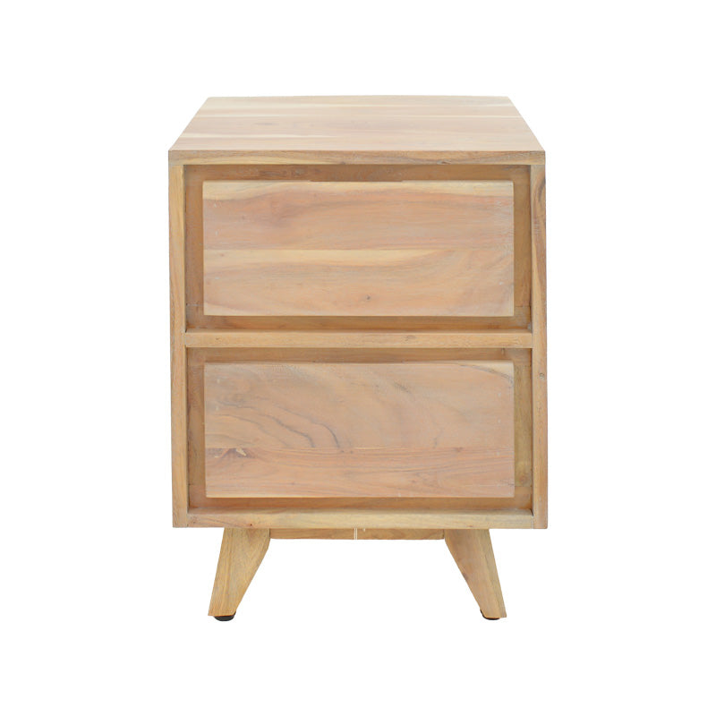 Κομοδίνο Emira pakoworld μασίφ ακακίας σε φυσική απόχρωση 40x40x54εκ - Hippiehome.gr
