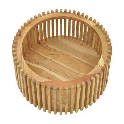 Τραπέζι με αποθηκευτικό χώρο Nesta pakoworld μασίφ ακακίας σε φυσική απόχρωση Φ70x33εκ - Hippiehome.gr