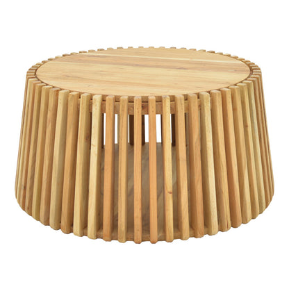 Τραπέζι με αποθηκευτικό χώρο Nesta pakoworld μασίφ ακακίας σε φυσική απόχρωση Φ70x33εκ - Hippiehome.gr