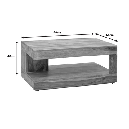 Τραπέζι Volino pakoworld μασιφ ξύλο sheesham σε καρυδί απόχρωση 90x60x40εκ - Hippiehome.gr