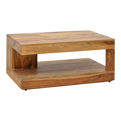 Τραπέζι Volino pakoworld μασιφ ξύλο sheesham σε καρυδί απόχρωση 90x60x40εκ - Hippiehome.gr