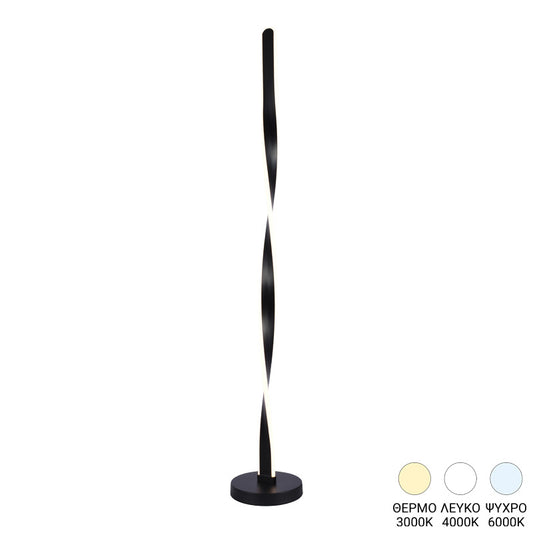 Φωτιστικό δαπέδου Pelepho pakoworld led μέταλλο σε μαύρη απόχρωση Φ20x130εκ - Hippiehome.gr