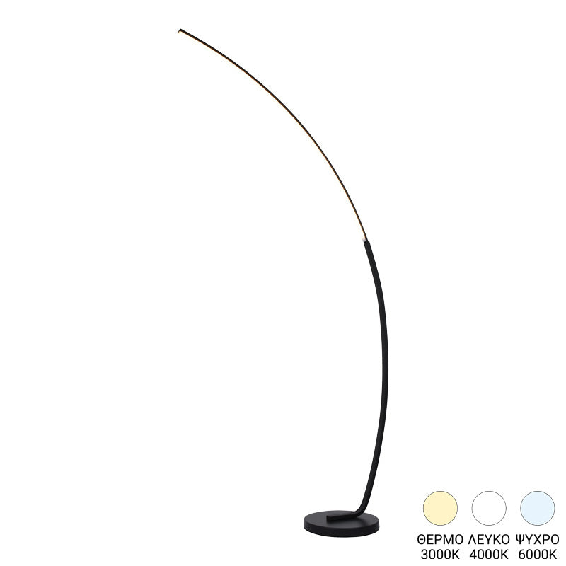 Φωτιστικό δαπέδου Urena pakoworld led μέταλλο σε μαύρη απόχρωση 70x28x165εκ - Hippiehome.gr