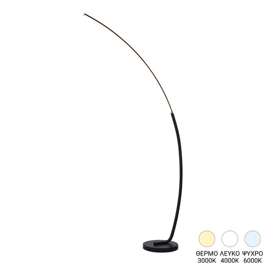 Φωτιστικό δαπέδου Urena pakoworld led μέταλλο σε μαύρη απόχρωση 70x28x165εκ - Hippiehome.gr