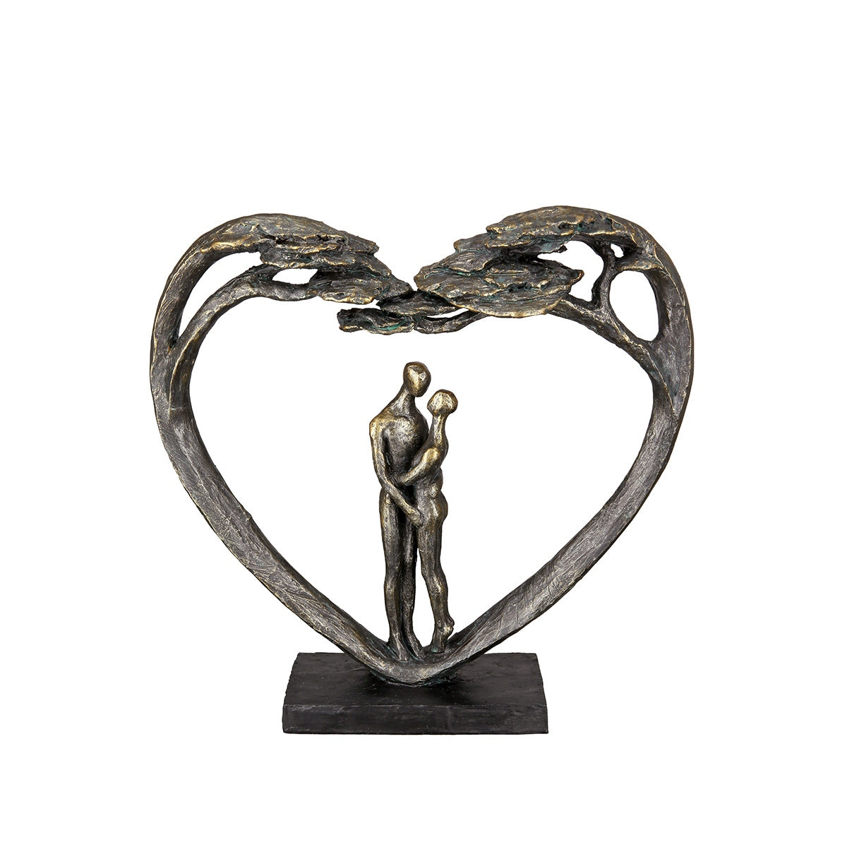 Γλυπτό Καρδιά "Love Tree" Couple Motif Πολυρεζίνη Μπρούντζινο PU 32X8x31.5cm - Hippiehome.gr