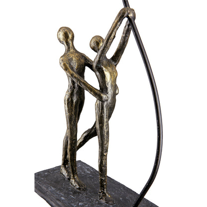 Γλυπτό "Love Balloon" Couple Motif Πολυρεζίνη Μπρούντζινο PU 20x7.5x48cm - Hippiehome.gr