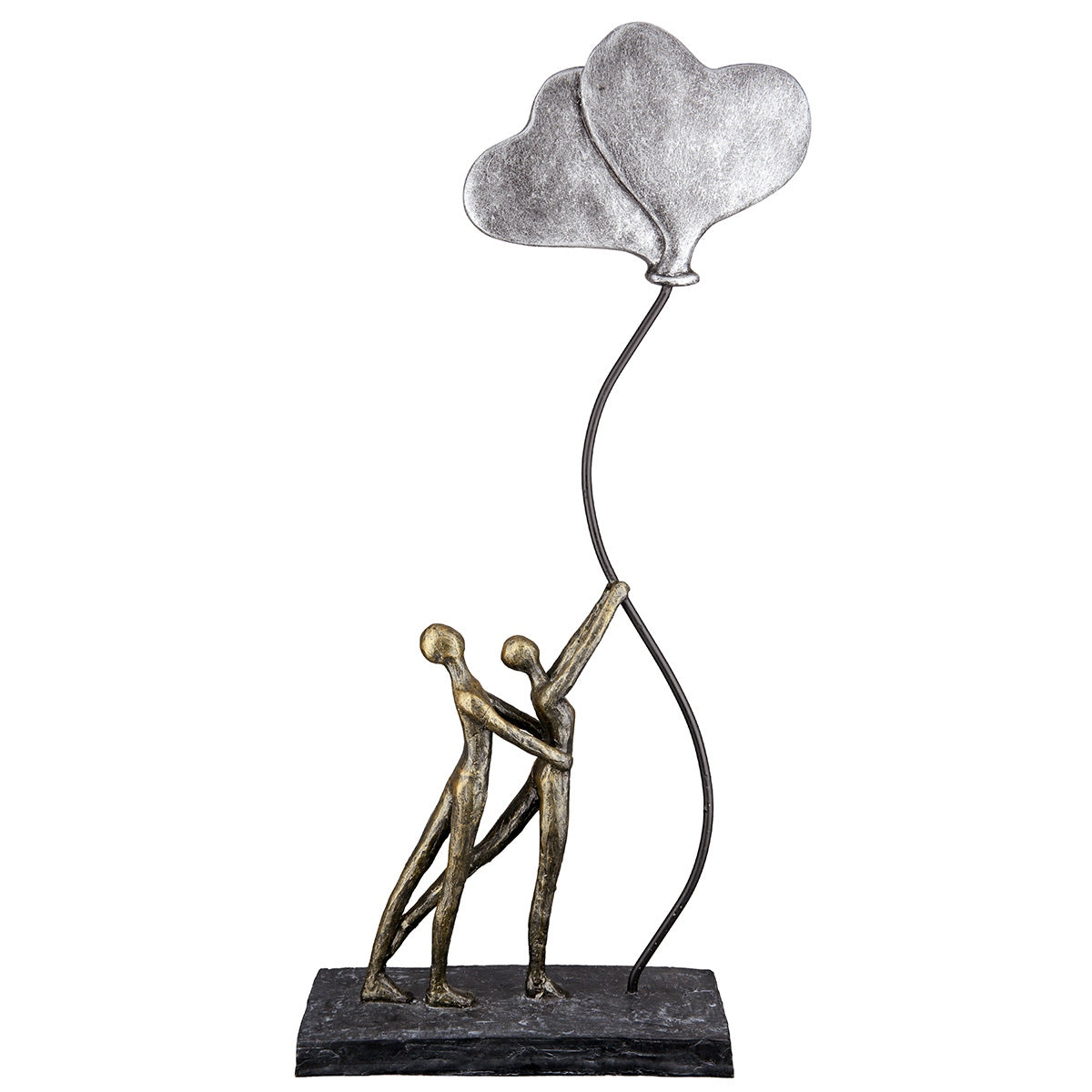 Γλυπτό "Love Balloon" Couple Motif Πολυρεζίνη Μπρούντζινο PU 20x7.5x48cm - Hippiehome.gr